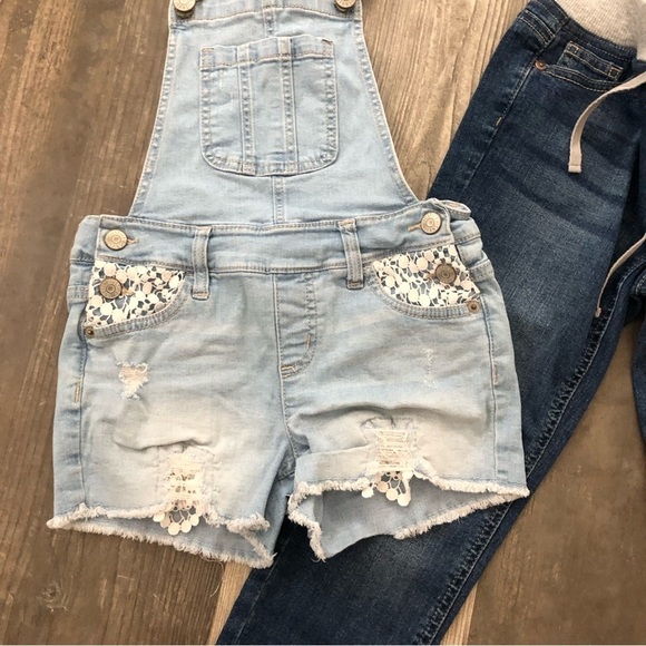 Justice Size 12 Pull On Jeans and Short Overalls - Picture 2 of 6